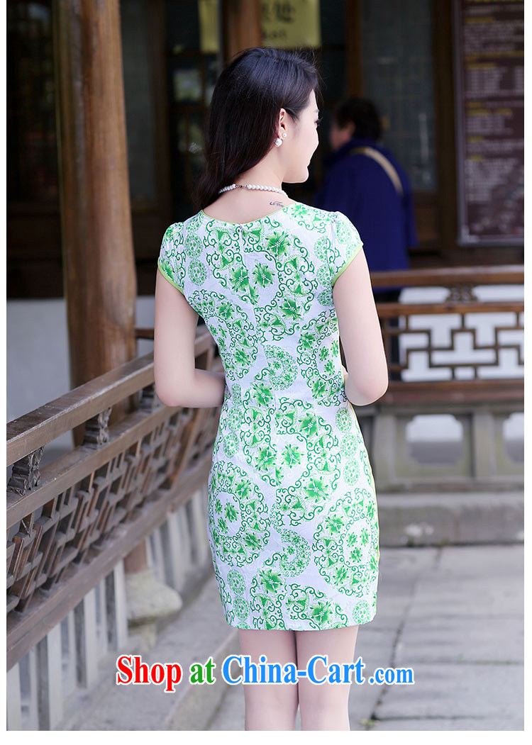 The beautiful valley 2015 summer new paragraph retro lace cheongsam girls improved cultivation short cheongsam dress summer green M pictures, price, brand platters! Elections are good character, the national distribution, so why buy now enjoy more preferential! Health