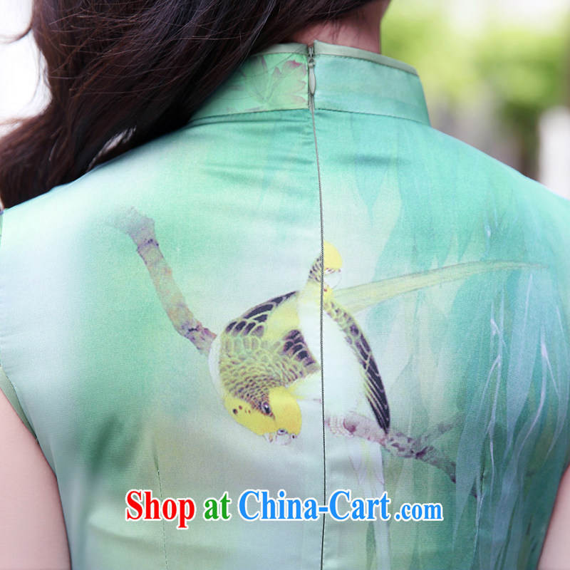 Summer 2015 new stylish improved retro short sleeve cheongsam dress of summer flowers XL, Ms. Tung (Miss . Dong), shopping on the Internet