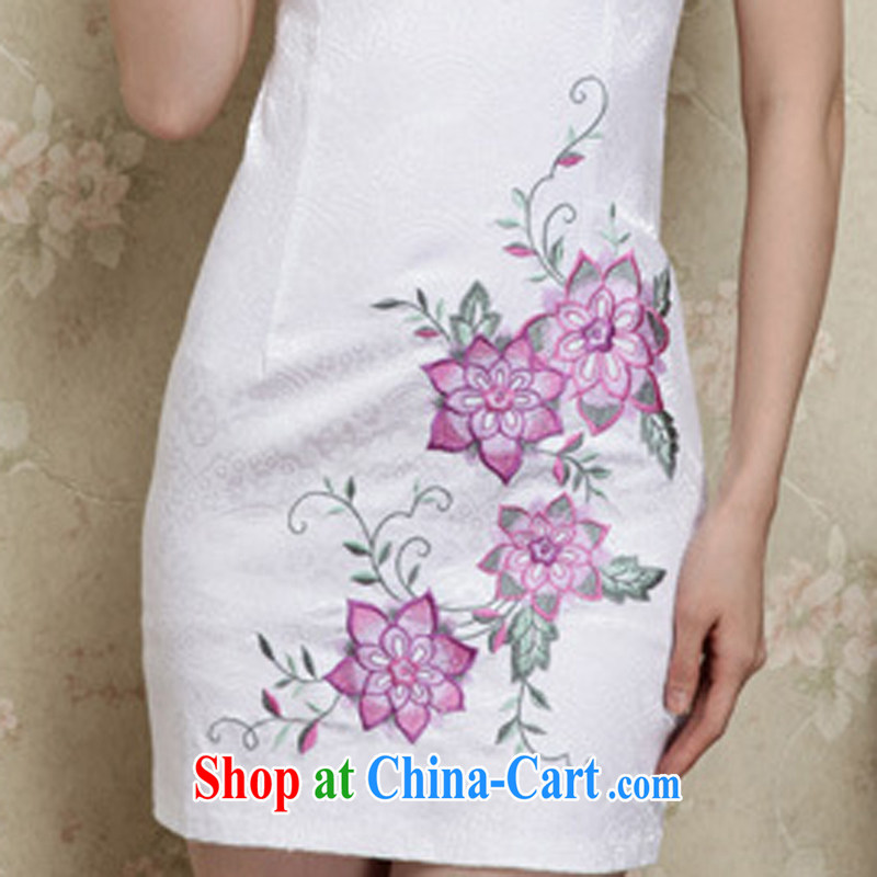 Summer 2015 new girls improved cheongsam female short-sleeve dresses summer purple XL, Ms. Tung (Miss . Dong), online shopping