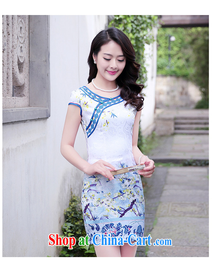 Mansfield, valley, summer 2015 new stylish and refined beauty, stamp duty cheongsam dress female blue plum XXL pictures, price, brand platters! Elections are good character, the national distribution, so why buy now enjoy more preferential! Health