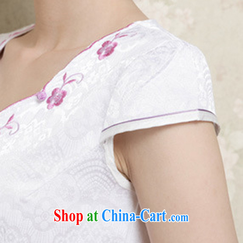 Mansfield, valley, summer 2015 new women's clothing improved cheongsam girls short-sleeved dresses summer purple XL, Cayman, Lai Valley, shopping on the Internet