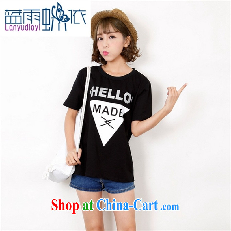 hamilton 5308 #model only 2015 spring and summer new female Korean video thin letter stamp T pension was the mandatory T white are code, blue rain bow, and shopping on the Internet