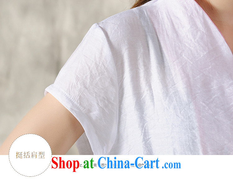 The poem, Ethnic Wind 2015 new Peony embroidery Chinese, summer/Chinese improved short-sleeved T-shirt outfit #7299 white M pictures, price, brand platters! Elections are good character, the national distribution, so why buy now enjoy more preferential! Health