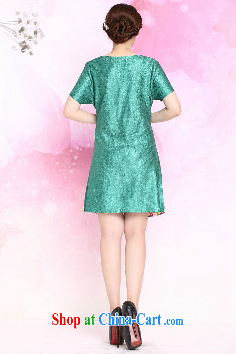 JA the 2015 summer on the new loose the code silk wrinkled mother load dresses XYY - 8327 green XXXL pictures, price, brand platters! Elections are good character, the national distribution, so why buy now enjoy more preferential! Health
