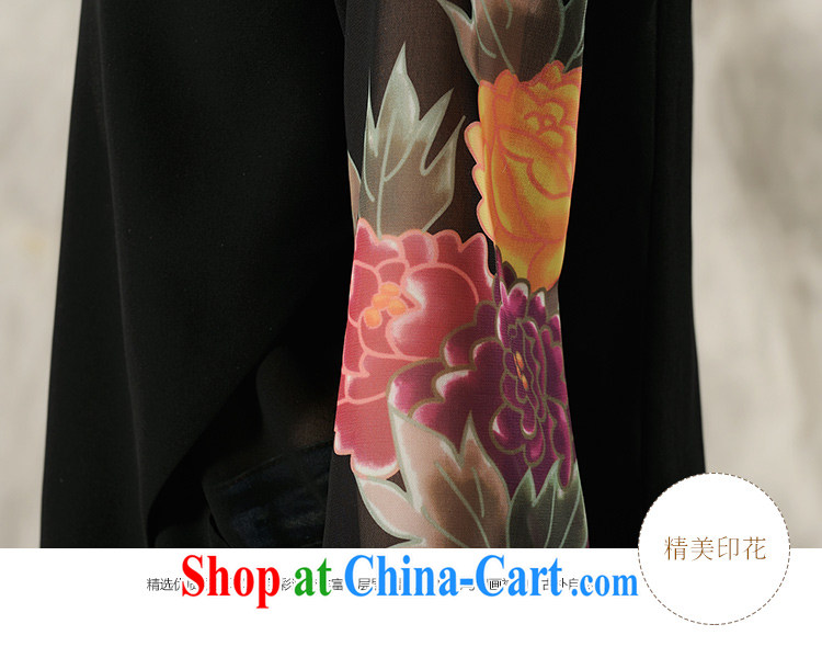 Hsichih, Alice 2015 new hand-painted long-sleeved T-shirt cheongsam Chinese Spring Chinese Ethnic Wind women 7298 #black M pictures, price, brand platters! Elections are good character, the national distribution, so why buy now enjoy more preferential! Health