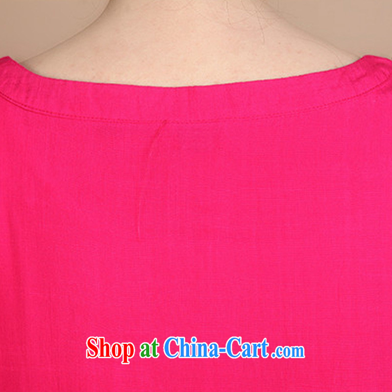 JA the 2015 summer on the new loose the code cotton embroidered Chinese elderly in T-shirt FGR - A 5356 rose red XXXL, JA, and shopping on the Internet