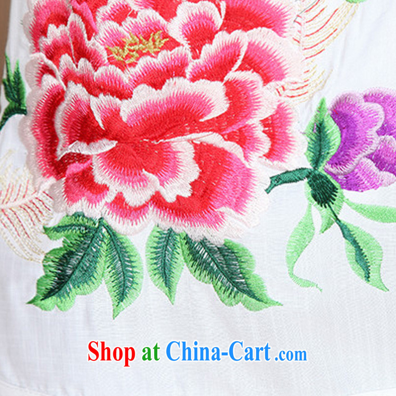 JA the 2015 summer on the new Peony embroidered hook take cotton-snap leaders port leaf short-sleeved mother load Tang on T-shirt FGR - A 272 rose red XXXL, JA, and shopping on the Internet