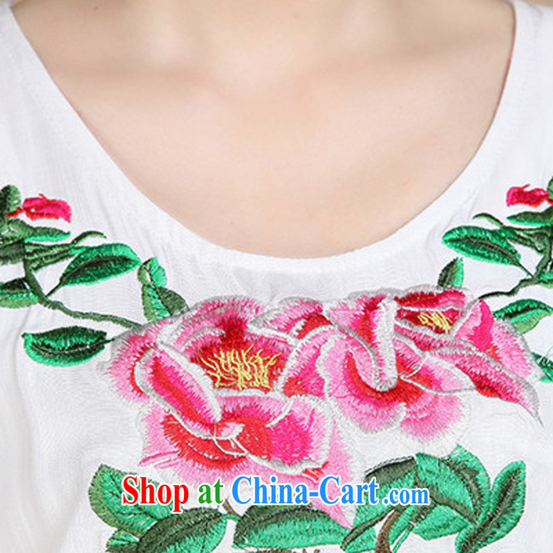 JA the 2015 summer on the new loose the code Peony embroidered irregular beveled edge is the mother is loaded with Tang T pension FGR - A 185 green XXXXL, JA, and shopping on the Internet