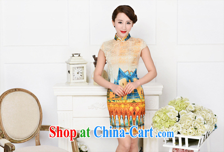 2015 DEPTHDES new summer girls retro-tie short-sleeved stamp Chinese, for improved cultivation video thin short cheongsam style dresses White Palace figure XXL pictures, price, brand platters! Elections are good character, the national distribution, so why buy now enjoy more preferential! Health