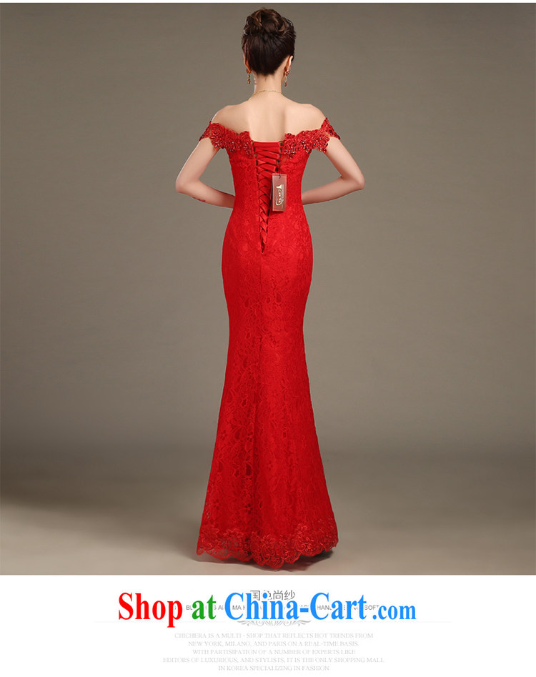 Toasting Service Bridal spring 2015 New red long-field shoulder crowsfoot wedding dresses beauty summer evening dress general long M pictures, price, brand platters! Elections are good character, the national distribution, so why buy now enjoy more preferential! Health