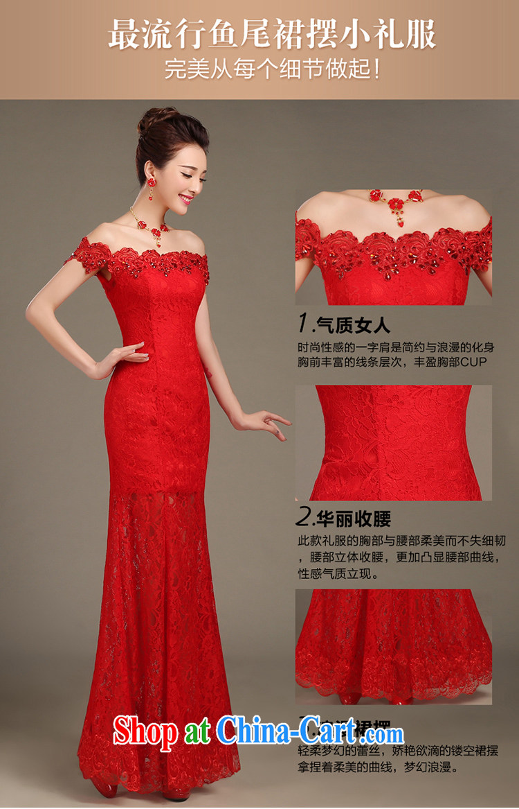 Toasting Service Bridal spring 2015 New red long-field shoulder crowsfoot wedding dresses beauty summer evening dress general long M pictures, price, brand platters! Elections are good character, the national distribution, so why buy now enjoy more preferential! Health