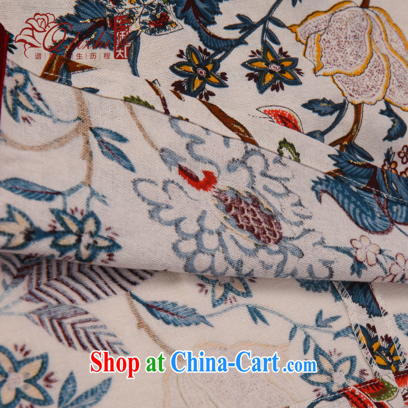 Slim li know that flick to spend National wind girls cotton the dresses, Chinese Antique summer-tie linen dresses QLZ Q 15 6060 flick to spend XXL, slim Li (Q . LIZHI), online shopping