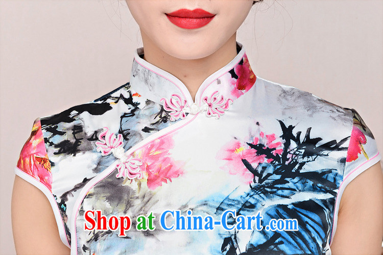 2015 DEPTHDES new summer wear women's clothing national retro beauty graphics thin elegance stamp paintings improved short cheongsam dress crane and small bird fancy XXL pictures, price, brand platters! Elections are good character, the national distribution, so why buy now enjoy more preferential! Health