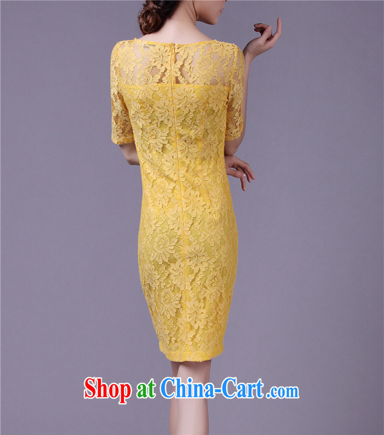 The 2015 spring and summer new dresses commuter OL lace improved cheongsam retro beauty cuff in pencil skirts Solid Color further skirt yellow L pictures, price, brand platters! Elections are good character, the national distribution, so why buy now enjoy more preferential! Health