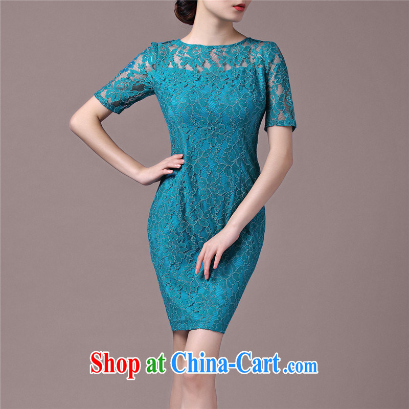 The 2015 spring and summer new dresses commuter OL lace improved cheongsam dress retro beauty cuff in pencil skirts Solid Color further skirt yellow L, water, shopping on the Internet