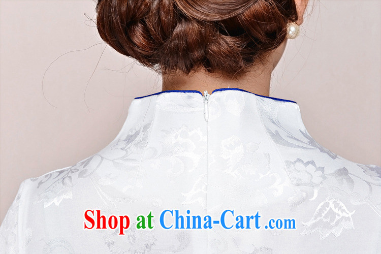 2015 DEPTHDES new summer women's clothing national retro elegance beauty stamp porcelain was improved short cheongsam dress white blue and white porcelain XXL pictures, price, brand platters! Elections are good character, the national distribution, so why buy now enjoy more preferential! Health