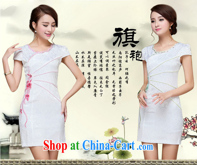 OVBE Korean version 2015 summer New Style Beauty Fashion petal collar embroidered Chinese qipao package and dresses female light green XXL pictures, price, brand platters! Elections are good character, the national distribution, so why buy now enjoy more preferential! Health