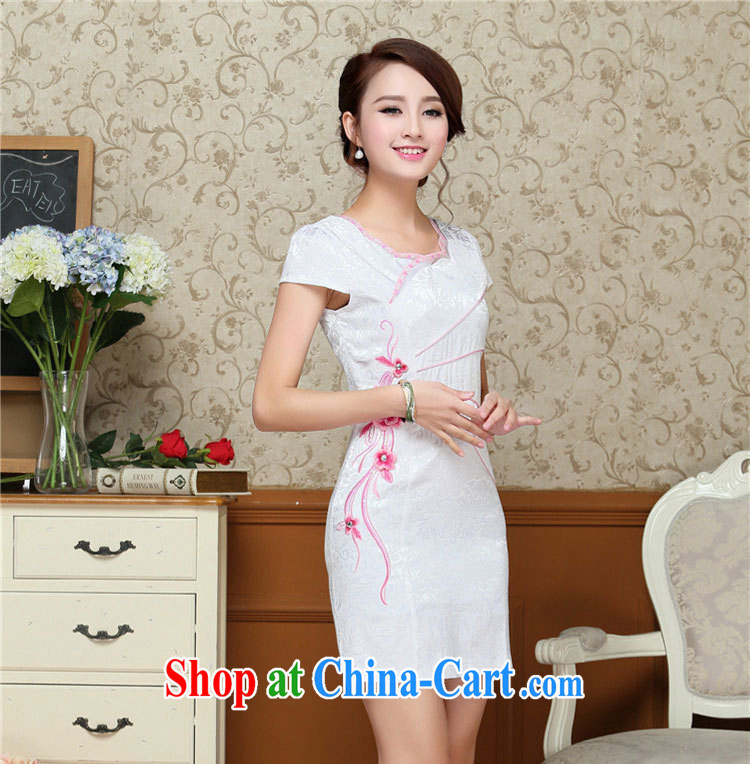 OVBE Korean version 2015 summer New Style Beauty Fashion petal collar embroidered Chinese qipao package and dresses female light green XXL pictures, price, brand platters! Elections are good character, the national distribution, so why buy now enjoy more preferential! Health