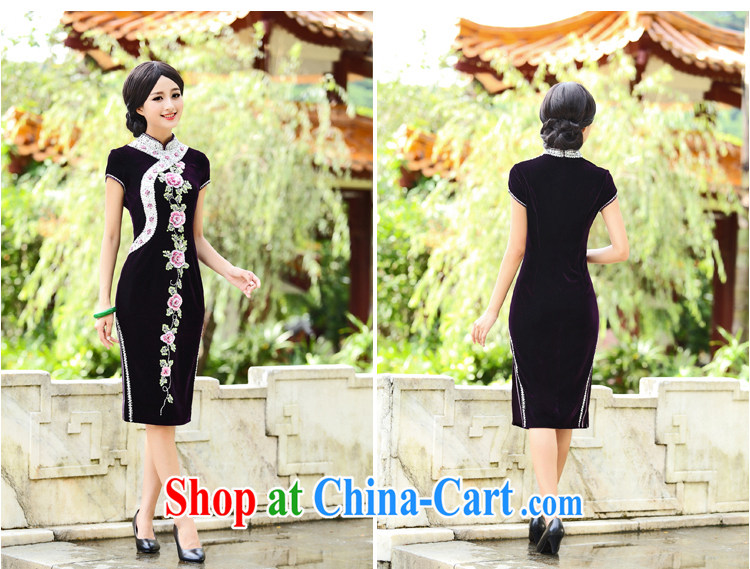 upscale banqueting velvet cheongsam dress, long, wedding mother load staples beads retro C 437 purple short-sleeved XXXXL (2 feet 7 lumbar) pictures, price, brand platters! Elections are good character, the national distribution, so why buy now enjoy more preferential! Health