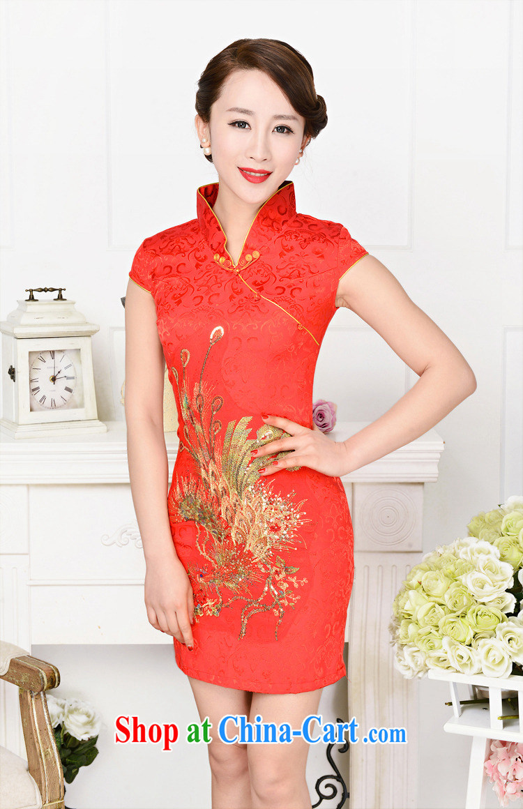 2015 DEPTHDES new summer women's clothing national retro elegance beauty stamp Phoenix picture improved short cheongsam dress white Phoenix orchids XXL pictures, price, brand platters! Elections are good character, the national distribution, so why buy now enjoy more preferential! Health