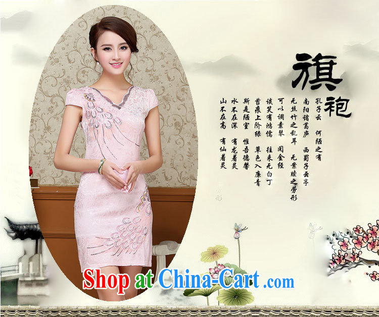 OVBE Korean version 2015 summer New Style beauty and elegant petal collar, Tang with elegant qipao dresses female light yellow XXL pictures, price, brand platters! Elections are good character, the national distribution, so why buy now enjoy more preferential! Health