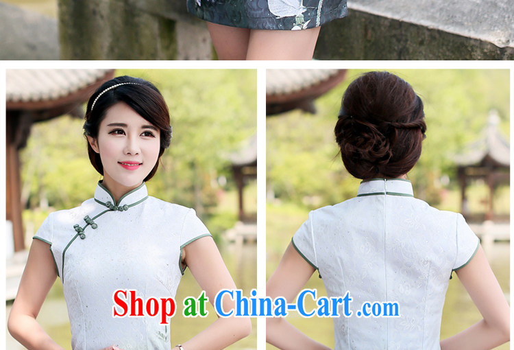 Jin Bai Lai 2015 new summer improved cheongsam dress Chinese Dress style stamp national high-end short-sleeved video thin dresses L pictures, price, brand platters! Elections are good character, the national distribution, so why buy now enjoy more preferential! Health