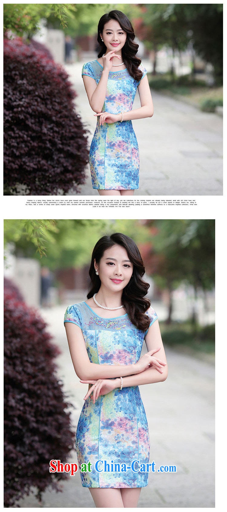 Air Shu Diane 2015 summer dresses new Chinese female improved graphics thin, qipao dresses girls 02 blue Peony XXL pictures, price, brand platters! Elections are good character, the national distribution, so why buy now enjoy more preferential! Health