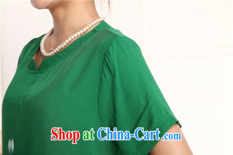 Bong-ki Paul 2015 new, older women summer retro style Ethnic Wind up in cotton, the Chinese Tang replace temperament mother short-sleeved stamp T-shirt green 4XL pictures, price, brand platters! Elections are good character, the national distribution, so why buy now enjoy more preferential! Health
