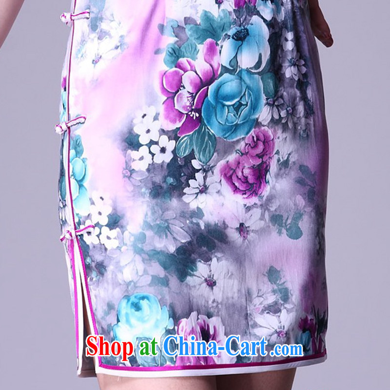 Cyd Ho Kwun tong meng tianjiao stylish improved cheongsam 2015 summer retro female sexy cheongsam dress G 81,135 blue S, Sau looked Tang, shopping on the Internet