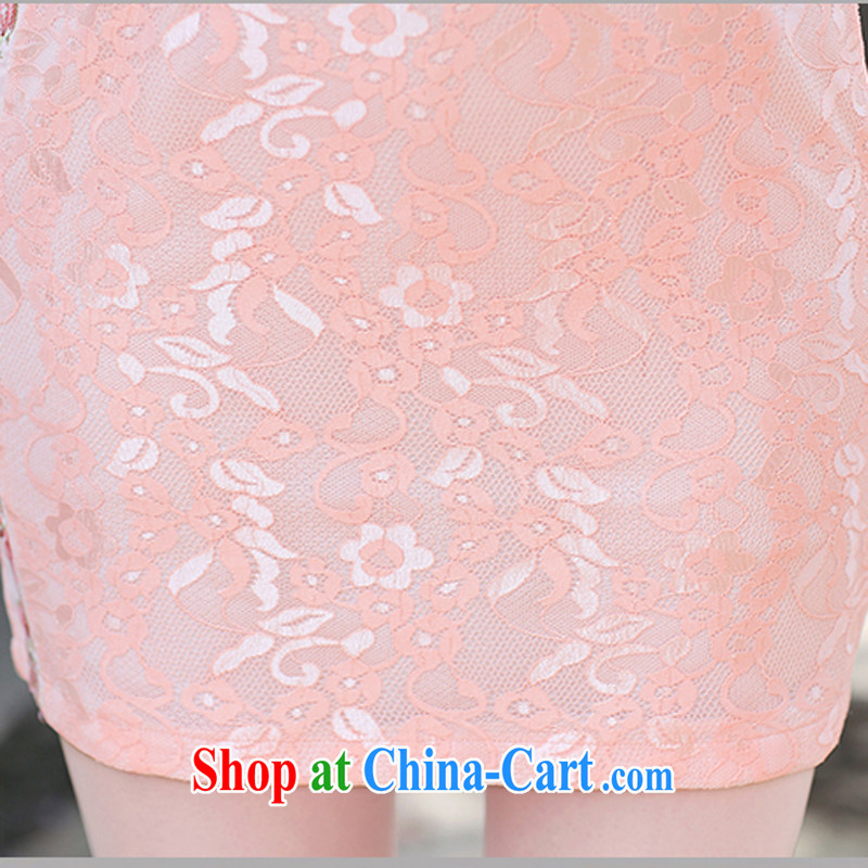 Air Shu Diane 2015 summer new cheongsam dress summer girls improved daily temperament package and graphics thin dresses pink L, aviation Shu Diane, shopping on the Internet
