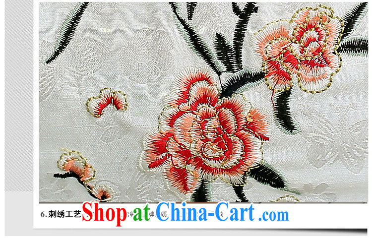 Jin Bai Lai 2015 new summer high-end dresses skirts improved retro style dress short-sleeved embroidered Chinese Dress 4 XL pictures, price, brand platters! Elections are good character, the national distribution, so why buy now enjoy more preferential! Health