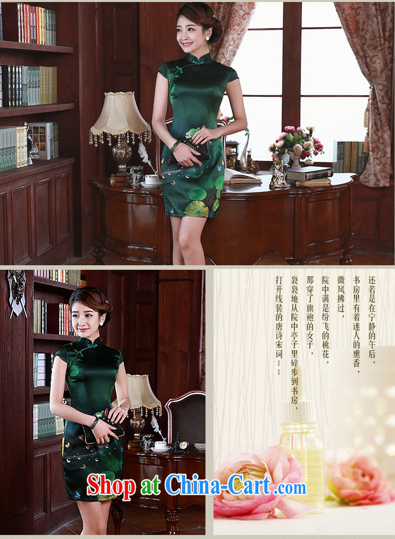 cheongsam dress spring 2015 new improved stylish MOM silk sauna silk short cheongsam Q 1055 green XXL pictures, price, brand platters! Elections are good character, the national distribution, so why buy now enjoy more preferential! Health