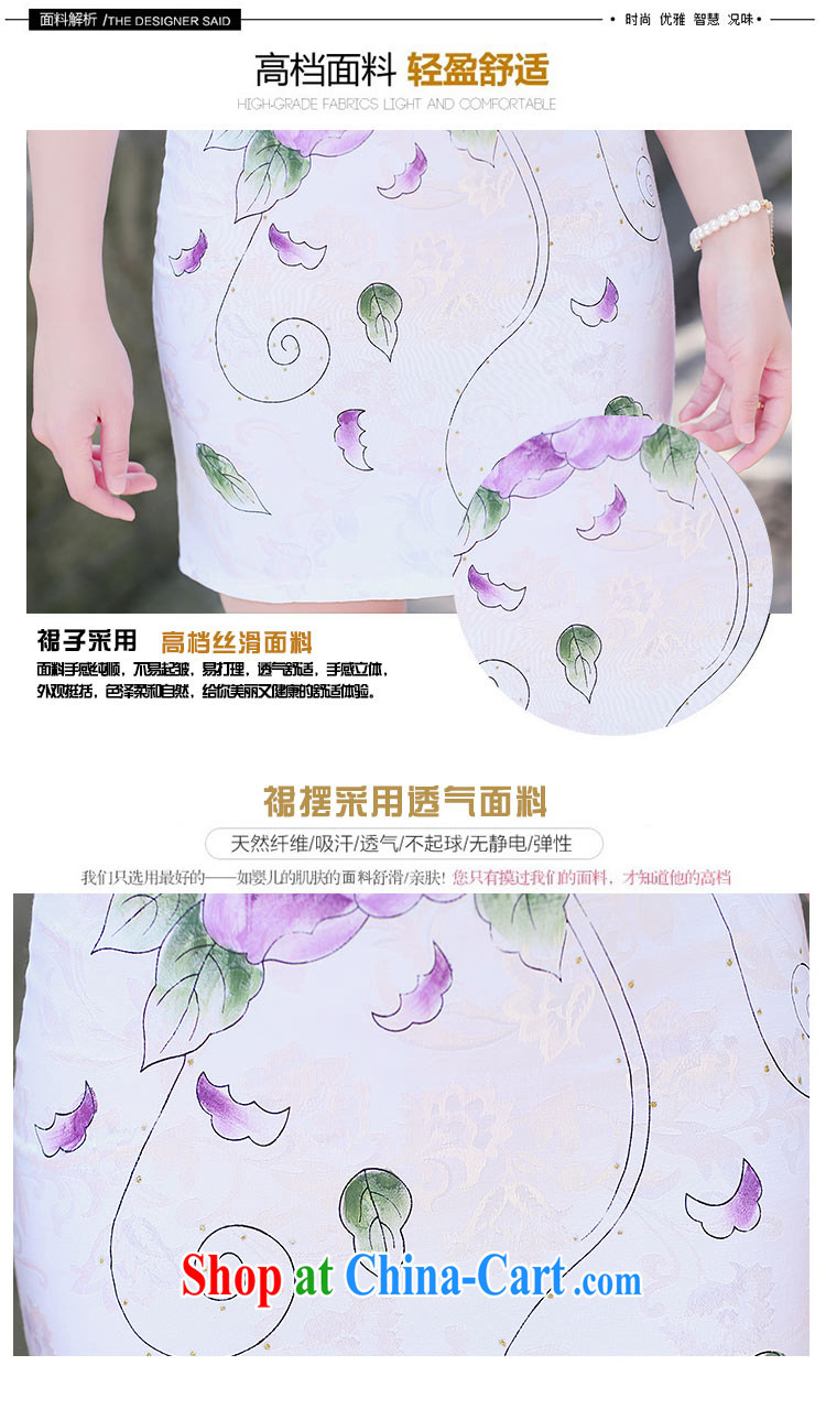 Air Shu Diane 2015 summer new stamp duty dresses and elegant retro short-sleeved beauty package and floral cheongsam blue lotus S pictures, price, brand platters! Elections are good character, the national distribution, so why buy now enjoy more preferential! Health