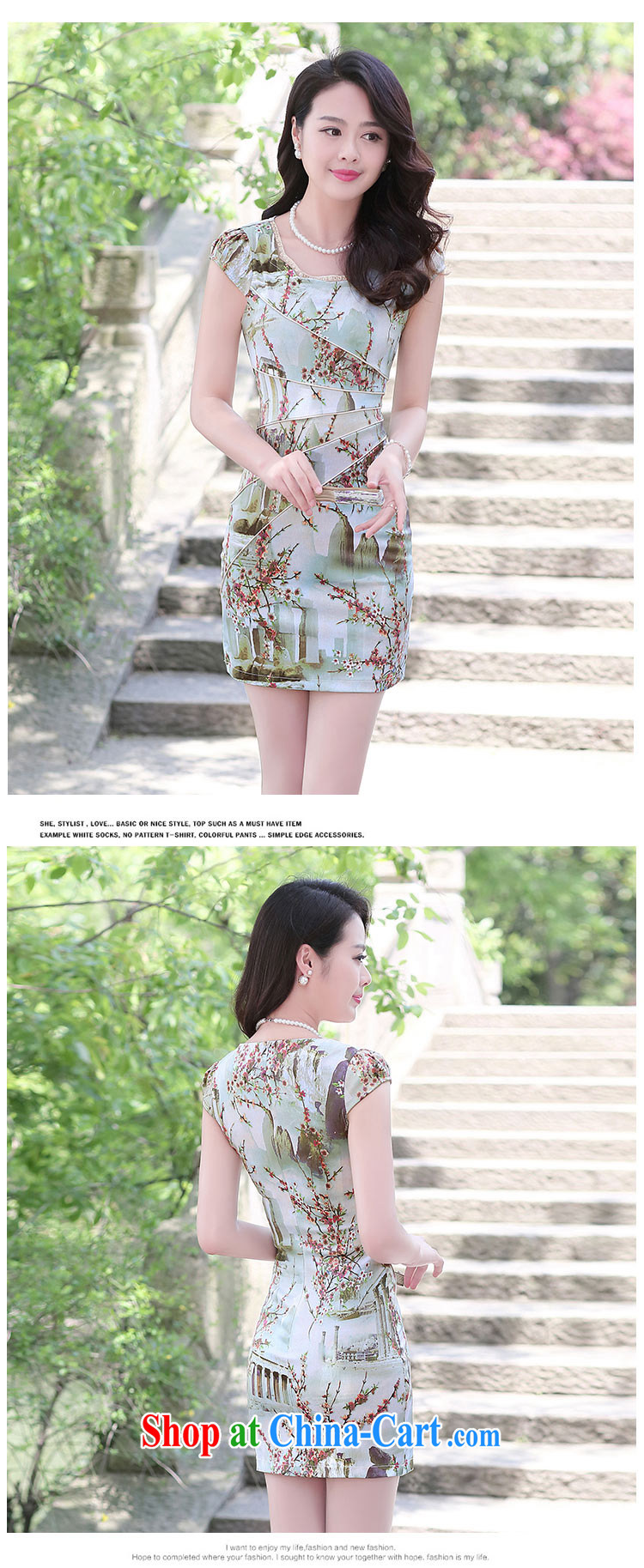 Air Shu Diane 2015 summer new cheongsam dress girls improved daily packages and short-sleeved beauty stamp dress L landscape pictures, price, brand platters! Elections are good character, the national distribution, so why buy now enjoy more preferential! Health