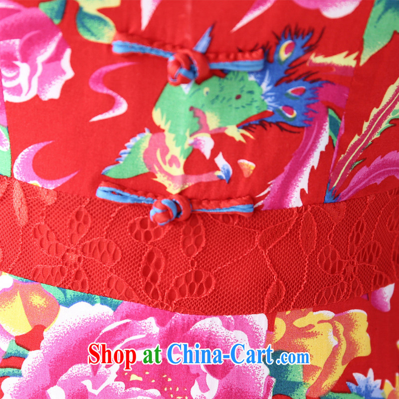 Cyd Ho Kwun Tong playmate skirts and stylish improved cheongsam/Summer lace stitching female cheongsam dress G 13,355 red XXL, Sau looked Tang, shopping on the Internet