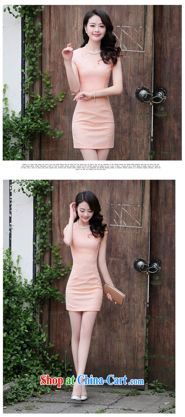 Air Shu Diane 2015 summer short-sleeved dress skirt package beauty graphics thin lace improved cheongsam dress girls pink M pictures, price, brand platters! Elections are good character, the national distribution, so why buy now enjoy more preferential! Health