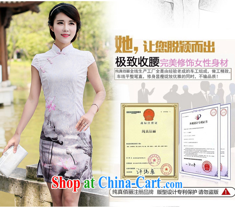 Jin Bai Lai stamp cheongsam dress beauty graphics thin daily retro dresses and stylish high-end dress 2015 summer short-sleeved Chinese qipao 4 XL pictures, price, brand platters! Elections are good character, the national distribution, so why buy now enjoy more preferential! Health