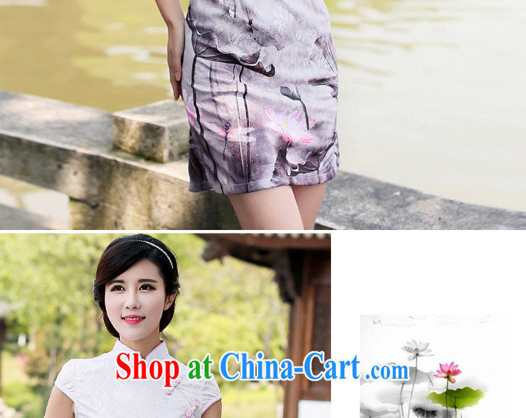 Jin Bai Lai stamp cheongsam dress beauty graphics thin daily retro dresses and stylish high-end dress 2015 summer short-sleeved Chinese qipao 4 XL pictures, price, brand platters! Elections are good character, the national distribution, so why buy now enjoy more preferential! Health