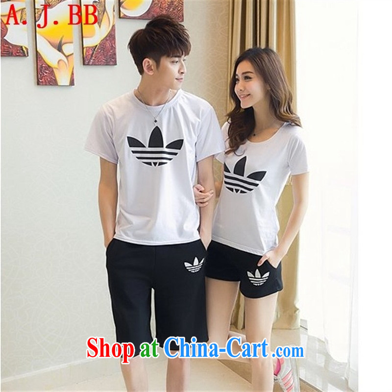 Black butterfly 2015 Korean couples with sport and leisure couples T shirts beach shorts for couples short-sleeve shirt T summer white + Gray trousers and 6186 XXL, A . J . BB, and shopping on the Internet