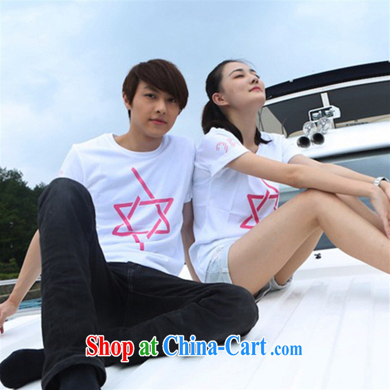 His wife's Lie Xu Xu Jialu SUN Kai-yuan L, Lee Dong-wook, the Summer couples with stamp duty 6 star t-shirt blue 2 XL, American day to assemble (meitianyihuan), online shopping