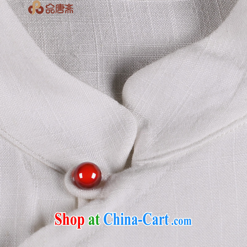 For Tang Id al-Fitr Chinese improved Chinese blouses cotton Ma ethnic wind Long-Sleeve Han-retro dresses T-shirt pre-sale April 30 white XL, Tang ID al-Fitr, shopping on the Internet