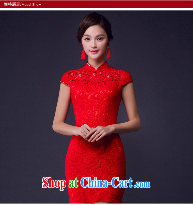 2015 new dresses spring and summer short, new wedding toast clothing lace Openwork breathable red wedding dress red XL pictures, price, brand platters! Elections are good character, the national distribution, so why buy now enjoy more preferential! Health