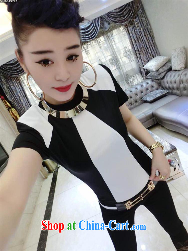 Ya-ting store 2015 new spring stylish casual simplicity and atmospheric black-and-white Plane Collision Color Design 100 ground T-shirt black L pictures, price, brand platters! Elections are good character, the national distribution, so why buy now enjoy more preferential! Health