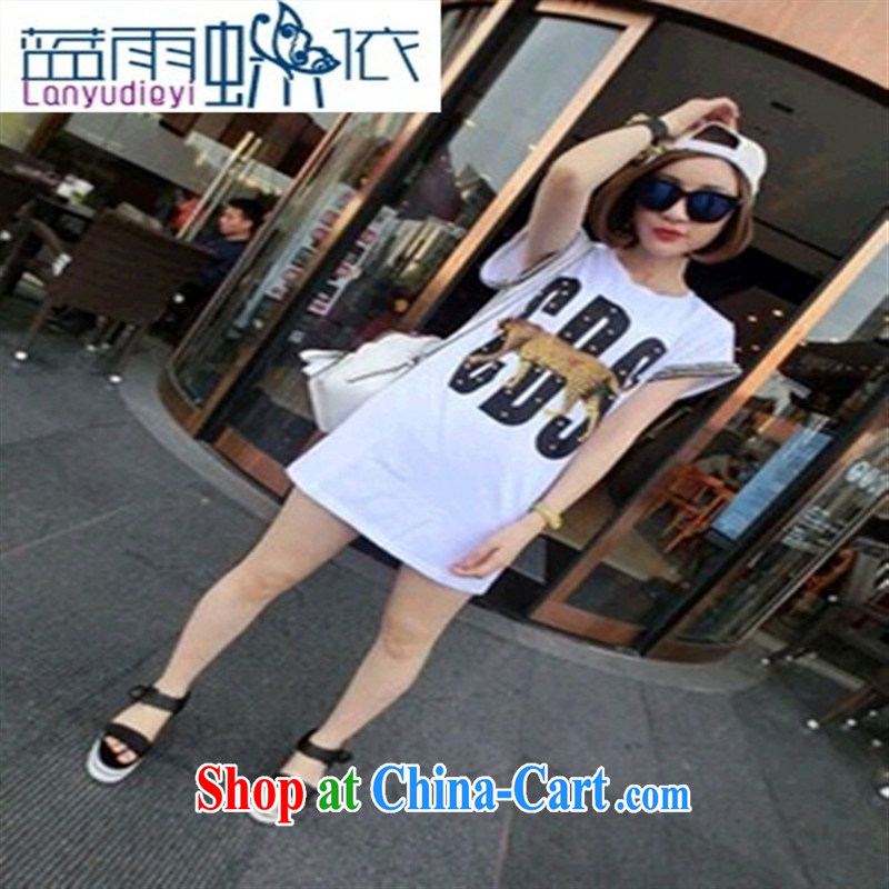 Ya-ting store 2015 new summer and Leisure 100 on the Pearl River Delta, long T-shirt black L, blue rain bow, and, on-line shopping