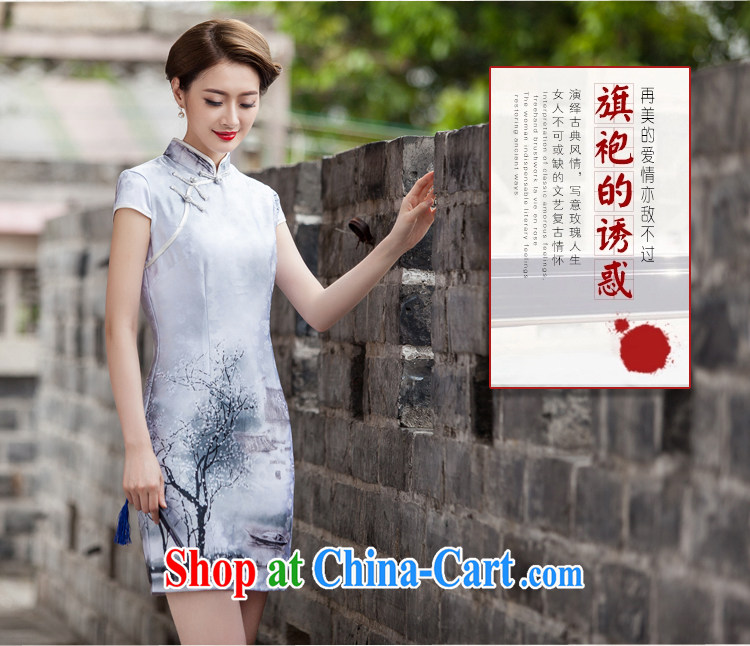 The unfinished summer 2015 new female painting short sleeve cheongsam dress retro fashion China wind qipao C 518 1107 C XL painting pictures, price, brand platters! Elections are good character, the national distribution, so why buy now enjoy more preferential! Health