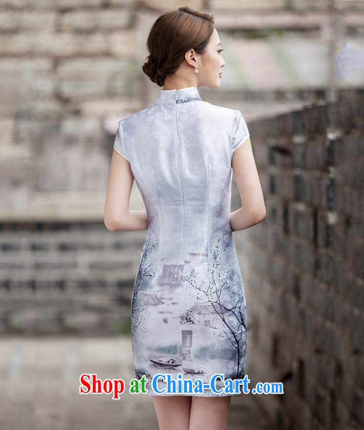The unfinished summer 2015 new female painting short sleeve cheongsam dress retro fashion China wind qipao C 518 1107 C XL painting pictures, price, brand platters! Elections are good character, the national distribution, so why buy now enjoy more preferential! Health