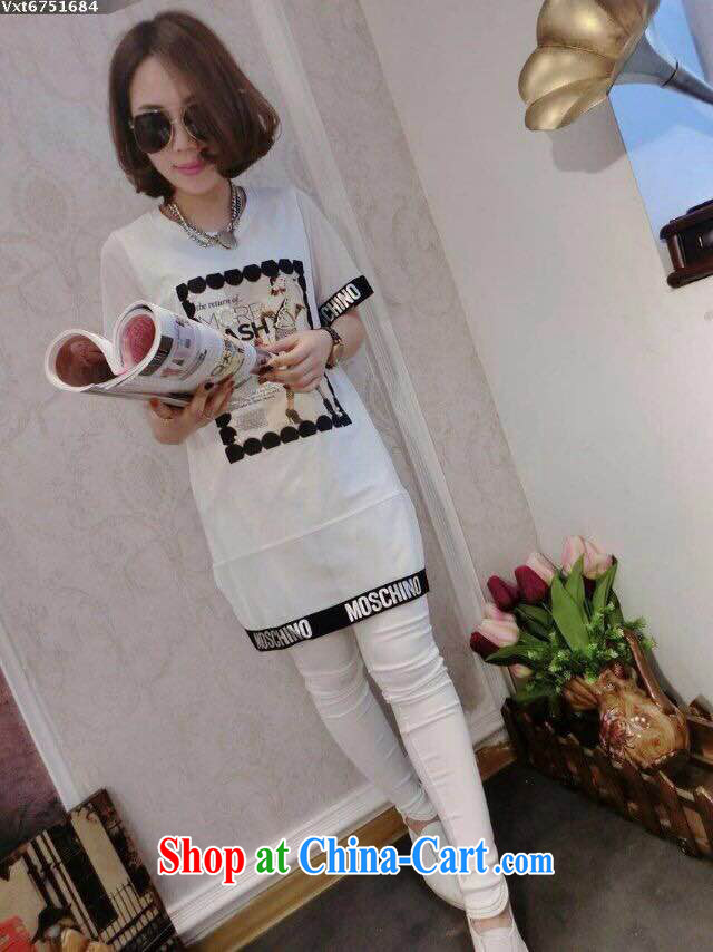 Ya-ting store 2015 new spring fashion leisure Trends Letter edge 100 ground long T-shirt white L pictures, price, brand platters! Elections are good character, the national distribution, so why buy now enjoy more preferential! Health