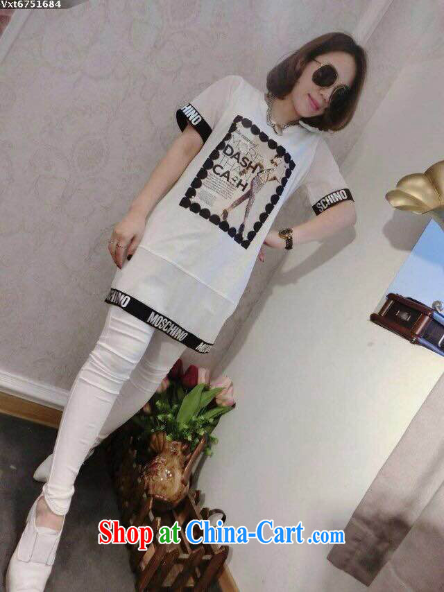 Ya-ting store 2015 new spring fashion leisure Trends Letter edge 100 ground long T-shirt white L pictures, price, brand platters! Elections are good character, the national distribution, so why buy now enjoy more preferential! Health
