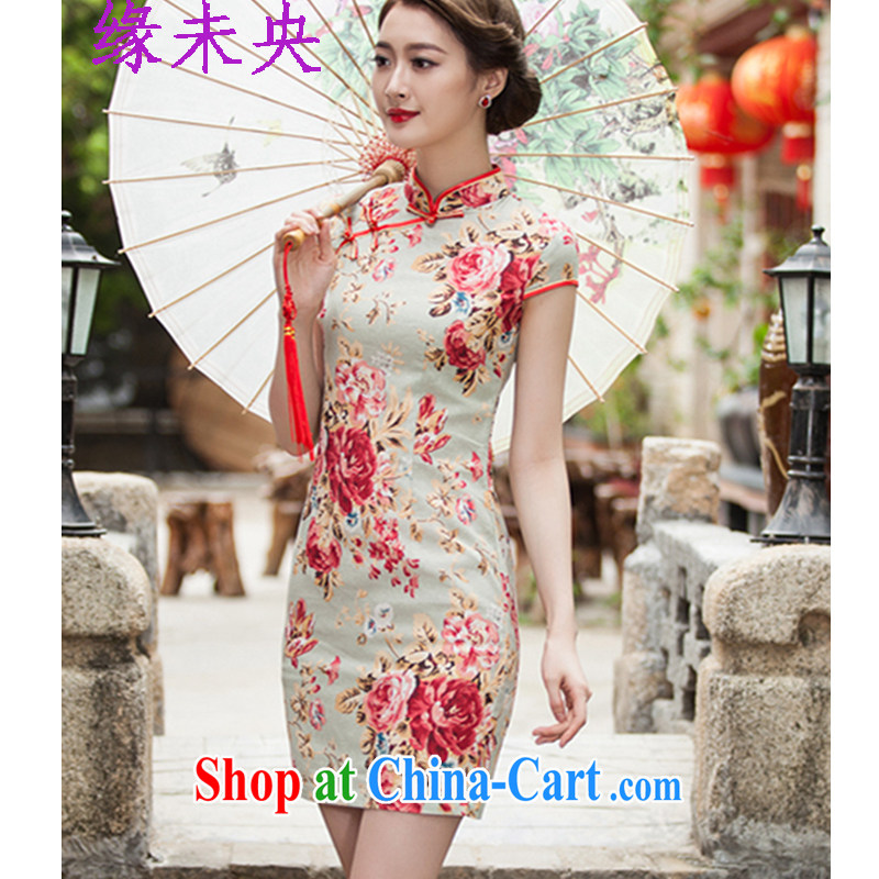 Edge is not the central 2015 summer new female elegant beauty short qipao cheongsam stylish dresses C C 518 1108 fancy XL