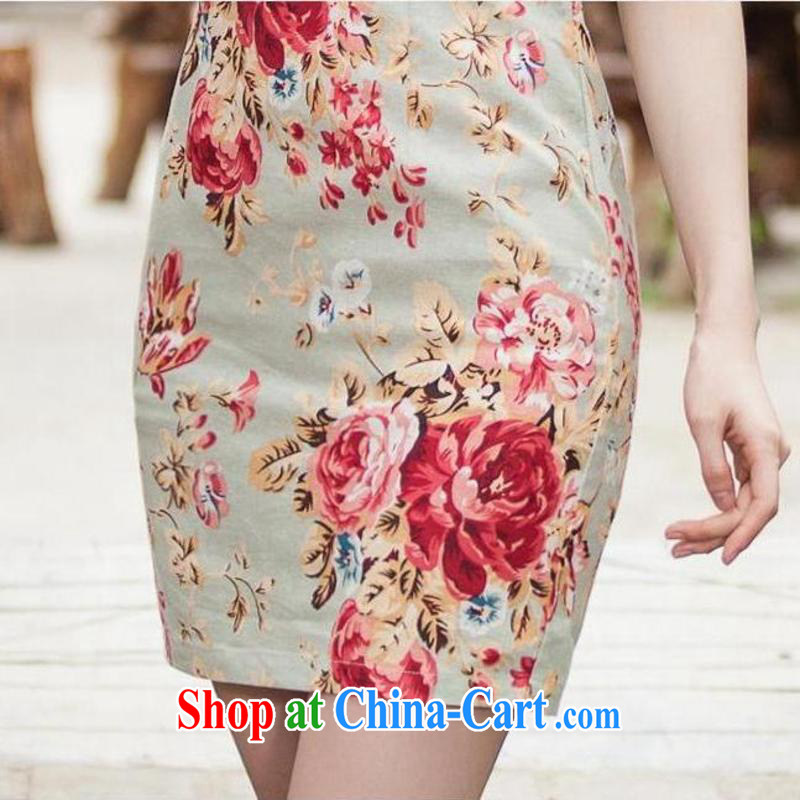 Leading edge is not the central 2015 summer new women with elegant beauty, short dresses and stylish cheongsam dress C C 518 1108 XL suit, leading edge is not central bank, shopping on the Internet